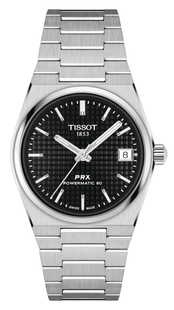 Tissot PRX Powermatic 80 Black Dial Silver Steel Strap Watch for Men - T137.207.11.051.00