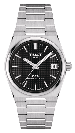 Tissot PRX Powermatic 80 Black Dial Silver Steel Strap Watch for Men - T137.207.11.051.00