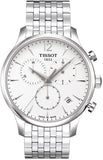 Tissot T Classic Tradition Chronograph White Dial Silver Steel Strap Watch For Men - T063.617.11.037.00