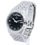 Tudor Royal Automatic Diamonds Black Dial Silver Steel Strap Watch for Men - M28600-0004