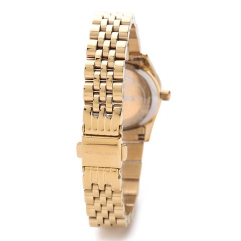 Michael Kors Lexington Quartz Pink Dial Gold Steel Strap Watch For Women - MK3270