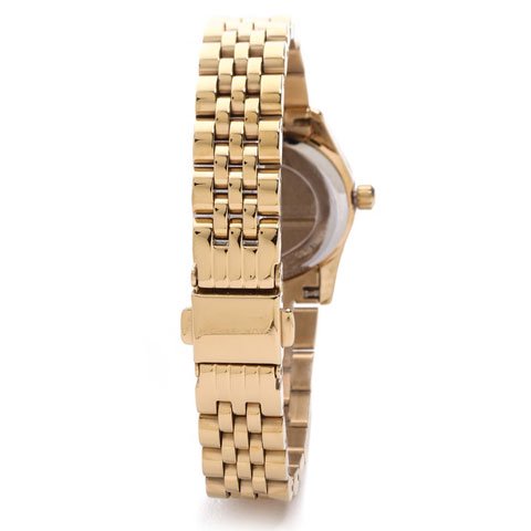 Michael Kors Lexington Quartz Blue Dial Gold Steel Strap Watch For Women - MK3271