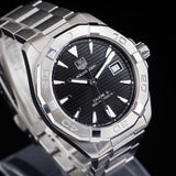 Tag Heuer Aquaracer Automatic 41mm Black Dial Silver Steel Strap Watch for Men - WAY2110.BA0928
