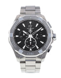Tag Heuer Aquaracer Chronograph Black Dial Silver Steel Strap Watch for Men - CAY1110.BA0927