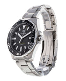 Tag Heuer Aquaracer Quartz Black Dial Silver Steel Strap Watch for Men - WAY101A.BA0746