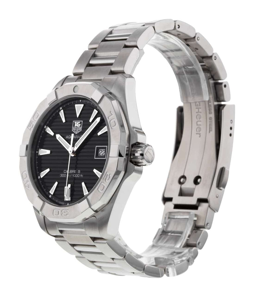 Tag Heuer Aquaracer Automatic Black Dial Silver Steel Strap Watch for Men - WAY2110.BA0928