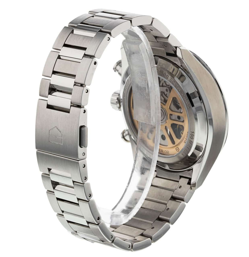 Tag Heuer Carrera Chronograph Black Dial Silver Steel Strap Watch for Men - CBN2010.BA0642