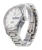 Tag Heuer Carrera Calibre 5 Automatic White Dial Silver Steel Strap Watch for Men - WAR201B.BA0723