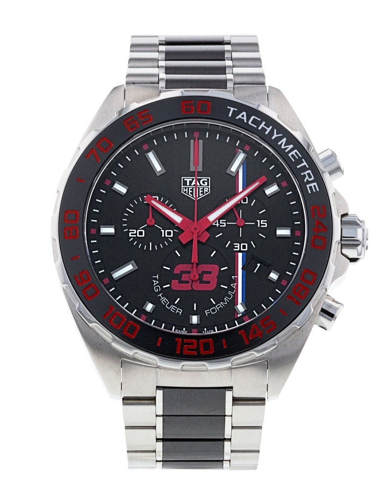 Tag Heuer Formula 1 Max Verstappen Limited Edition Grey Dial Two Tone Steel Strap Watch for Gents - CAZ101U.BA0843