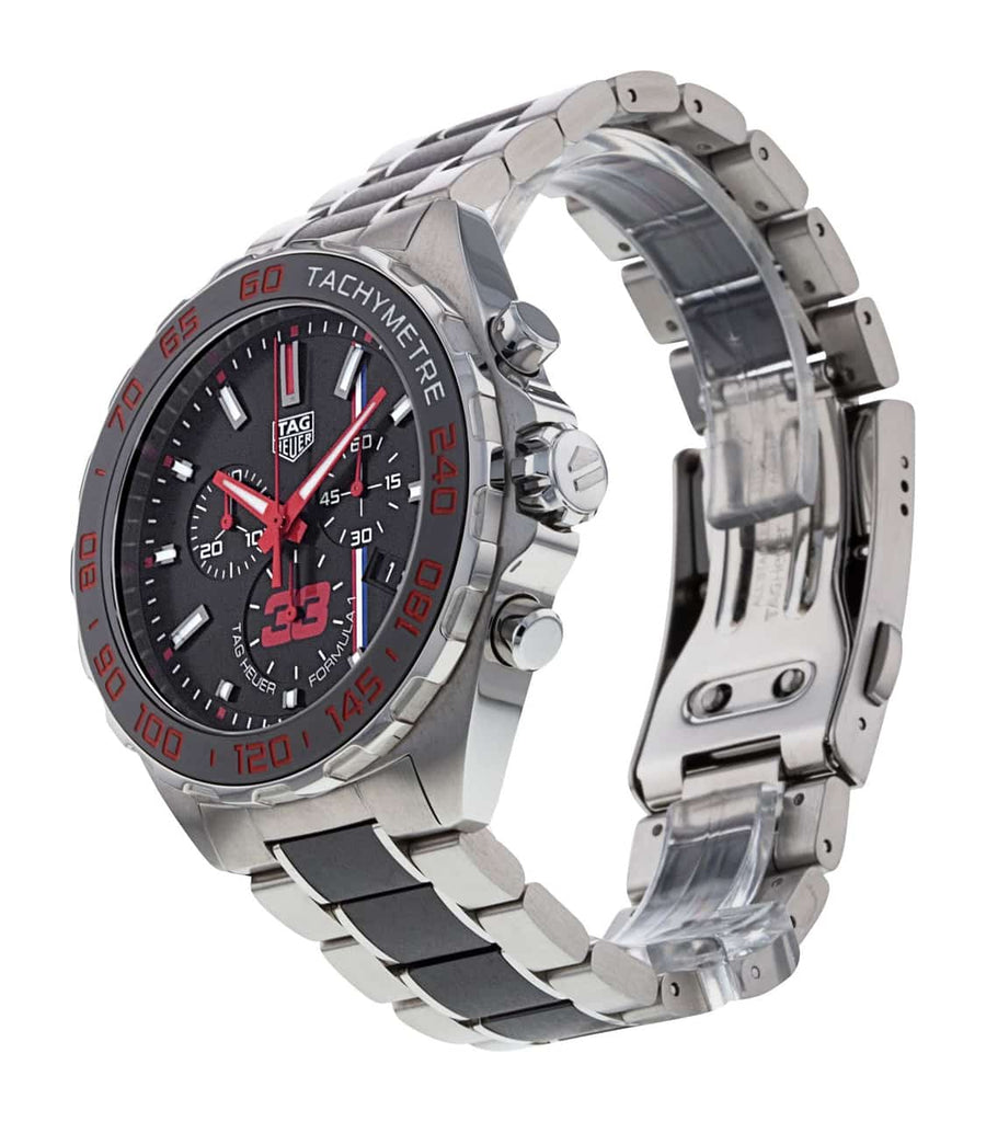 Tag Heuer Formula 1 Max Verstappen Limited Edition Grey Dial Two Tone Steel Strap Watch for Gents - CAZ101U.BA0843