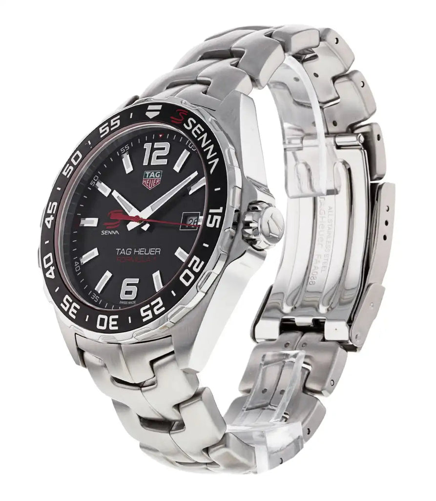 Tag Heuer Formula 1 Senna Limited Edition Black Dial Silver Steel Strap Watch for Men - WAZ1012.BA0883