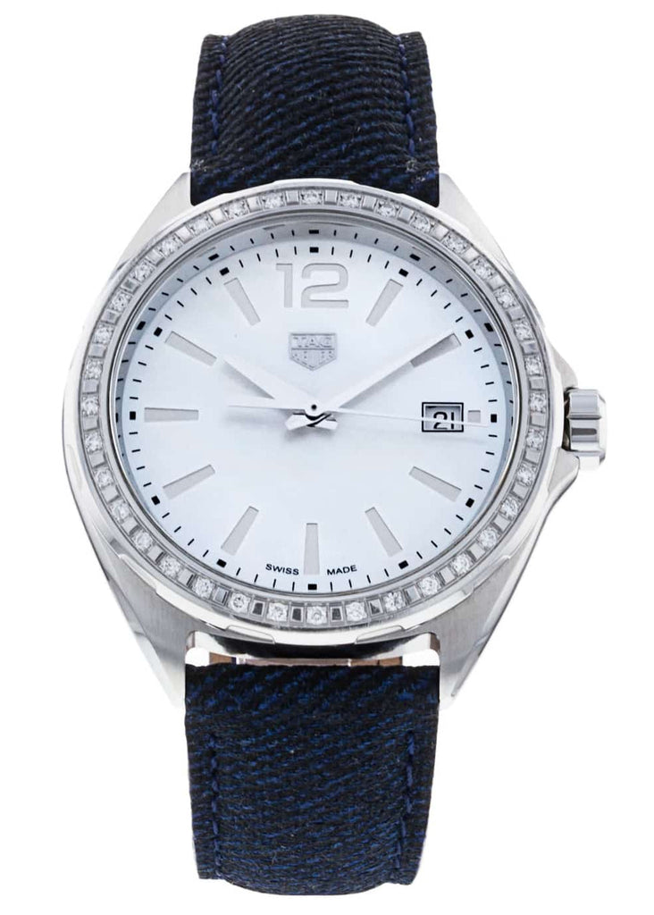 Tag Heuer Formula 1 Quartz Diamonds Mother of Pearl Dial Blue Leather Strap Watch for Women - WBJ131A.FC8251