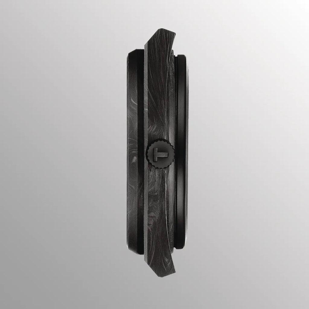 Tissot PRX Powermatic 80 Carbon Black Dial Black Rubber Strap Watch for Men - T137.907.97.201.00