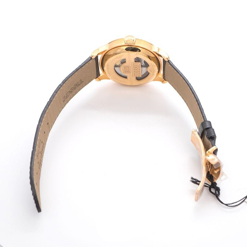 Tissot T Classic Le Locle Automatic Black Dial Black Leather Strap Watch For Men - T41.5.423.53