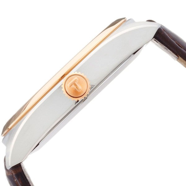 Tissot T Classic PR 100 Quartz White Dial Brown Leather Strap Watch for Men - T101.410.26.031.00