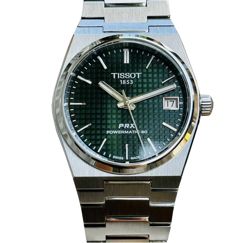 Tissot PRX Powermatic 80 Green Dial Silver Steel Strap Watch for Men - T137.207.11.091.00
