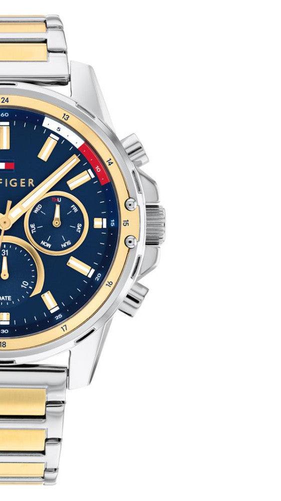 Tommy Hilfiger Mason Chronograph Blue Dial Two Tone Steel Strap Watch For Men - 1791937
