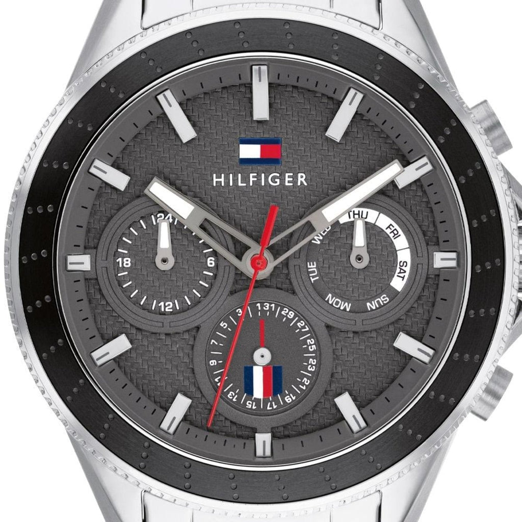 Tommy Hilfiger Aiden Chronograph Grey Dial Silver Steel Strap Watch For Men - 1791857