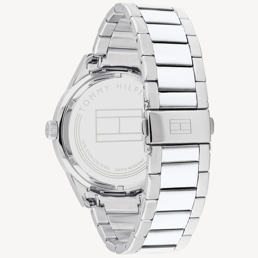 Tommy Hilfiger Austin Blue Dial Silver Steel Strap Watch for Men - 1791640