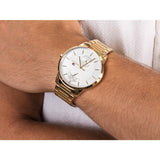 Tommy Hilfiger Hunter White Dial Gold Steel Strap Watch for Men - 1791609