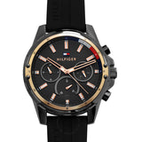 Tommy Hilfiger Mason Black Dial Black Rubber Strap Watch for Men - 1791792