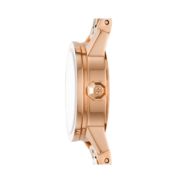Tory Burch Reva Rose Gold Dial Rose Gold Steel Strap Watch for Women - TBW4043