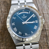 Tudor Royal Automatic Blue Dial Silver Steel Strap Watch for Men - M28600-0005
