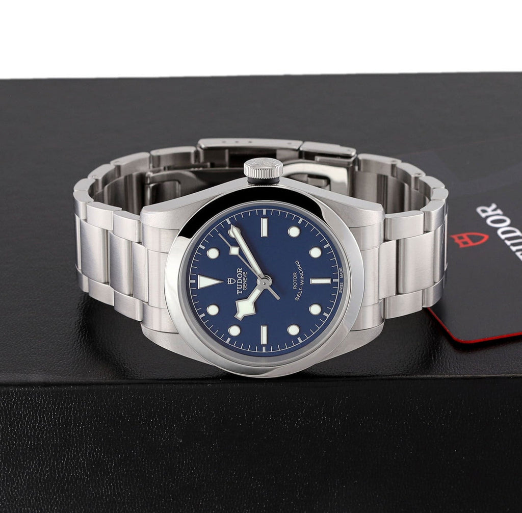 Tudor Black Bay Automatic Blue Dial Silver Steel Strap Watch for Men - M79540-0004
