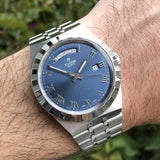 Tudor Royal Automatic Blue Dial Silver Steel Strap Watch for Men - M28600-0005