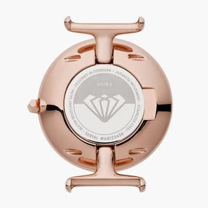 Emporio Armani Retro Quartz Silver Dial Rose Gold Steel Strap Watch For Women - AR1776