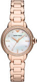 Emporio Armani Aira Three Hand Mother of Pearl Dial Rose Gold Steel Strap Watch For Women - AR11523