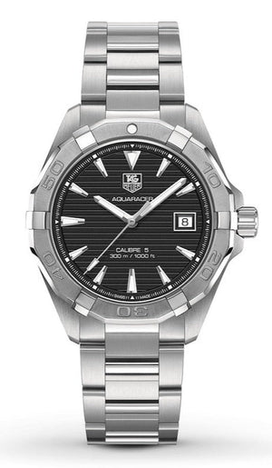 Tag Heuer Aquaracer Automatic Black Dial Silver Steel Strap Watch for Men - WAY2110.BA0928