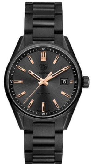 Tag Heuer Carrera Special Edition Black Dial Black Steel Strap Watch for Women - WAR1113.BA0602