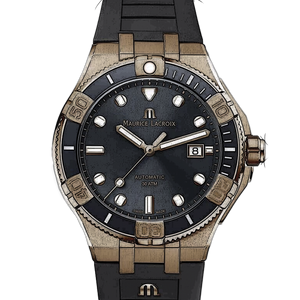 Maurice Lacroix Aikon Venturer Black Dial Black Rubber Strap Watch For Men - AI6058-BRZ0B-330-2