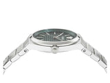 Versace V-Auria Quartz Green Dial Silver Steel Strap Watch for Men - VE0F00125