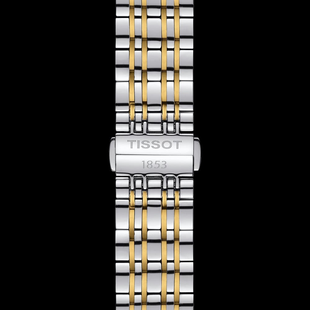 Tissot T Classic Carson Quartz White Dial Two Tone Steel Strap Watch for Men - T085.410.22.011.00