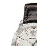 Versace Univers White Dial Brown Leather Strap Watch for Men - VEBK00118