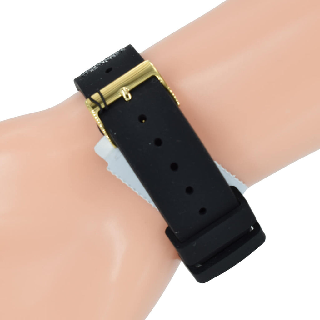 Guess Swirl Quartz Black Dial Black Silicone Strap Watch for Women - W1096L3