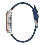 Guess Odyssey Multifunction Blue Dial Blue Rubber Strap Watch For Men - W1108G4