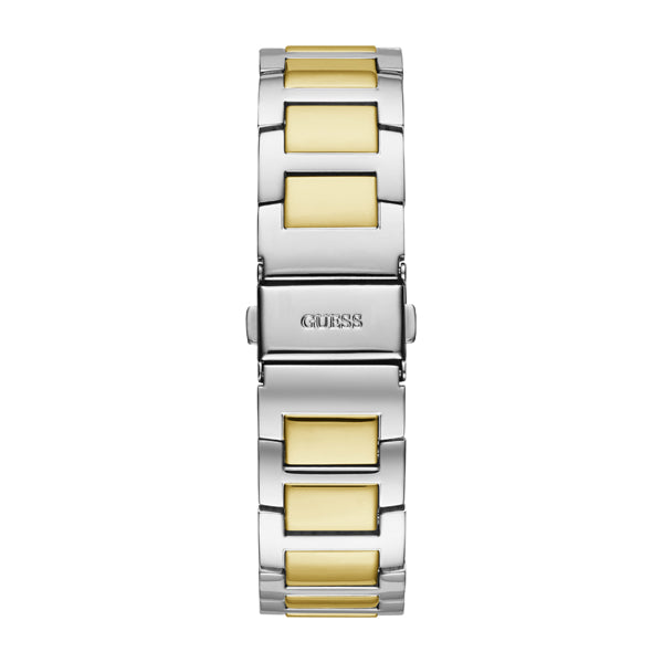 Guess Frontier Chronograph Crystals Gold Dial Two Tone Steel Strap Watch For Women - W1156L5