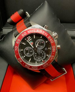 Tag Heuer Formula 1 McLaren Limited Edition Chronograph Black Dial Two Tone NATO Strap Watch for Men - CAZ1112.FC8188