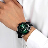 Maserati Traguardo Chronograph Green Dial Black Silicone Strap Watch For Men - R8871612043