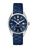 Tag Heuer Carrera Quartz Blue Dial Blue Calfskin Leather Strap Watch for Women - WAR1112.FC6391