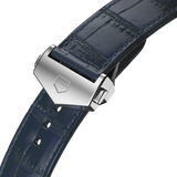 Tag Heuer Carrera Calibre 5 Automatic Blue Dial Blue Leather Strap Watch for Men - WAR201E.FC6292