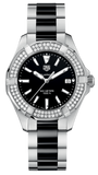 Tag Heuer Aquaracer Quartz Diamonds Black Dial Two Tone Steel Strap Watch for Men - WAY131E.BA0913