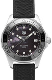 Tag Heuer Aquaracer Quartz Mother of Pearl Black Dial Black NATO Strap Watch for Women - WAY131M.FT6092