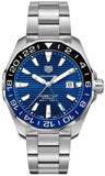 Tag Heuer Aquaracer GMT Calibre 6 Automatic Blue Dial Silver Steel Strap Watch for Men - WAY201T.BA0927