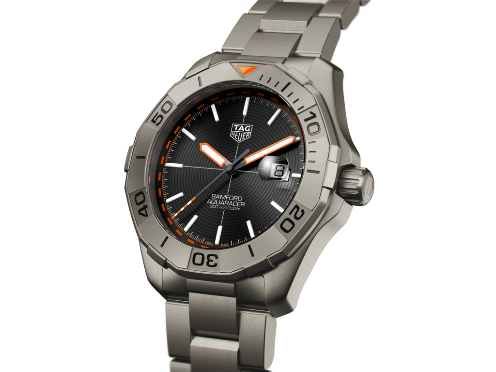 Tag Heuer Aquaracer Calibre 5 Bamford Limited Edition Black Dial Grey Steel Strap Watch for Men - WAY208C.FC6383