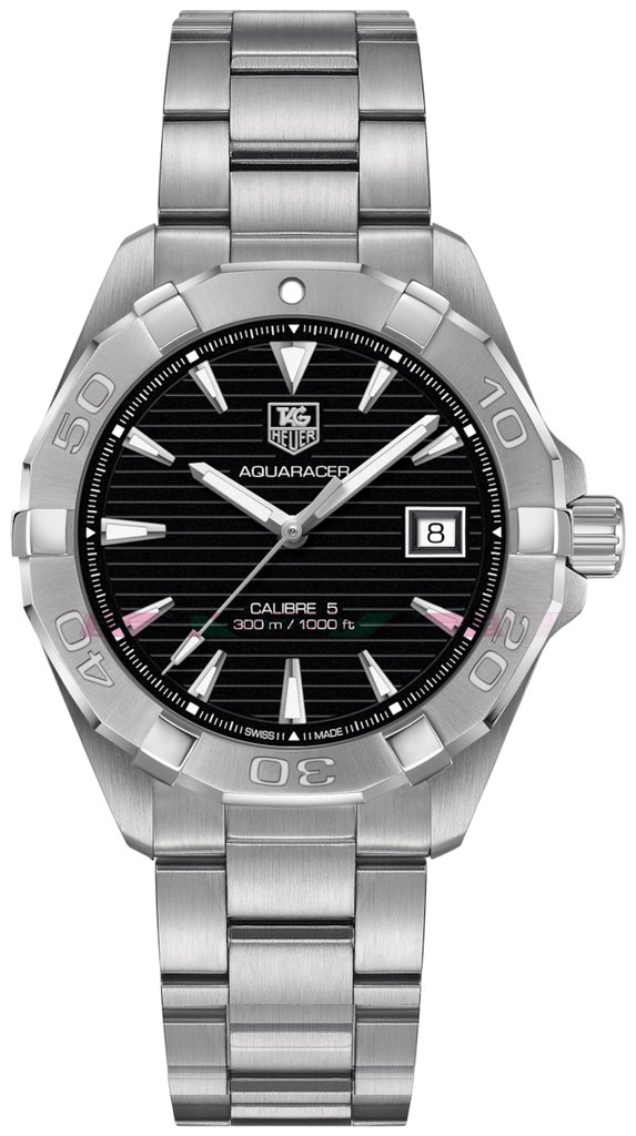 Tag Heuer Aquaracer Automatic Black Dial Silver Steel Strap Watch for Men - WAY2110.BA0928