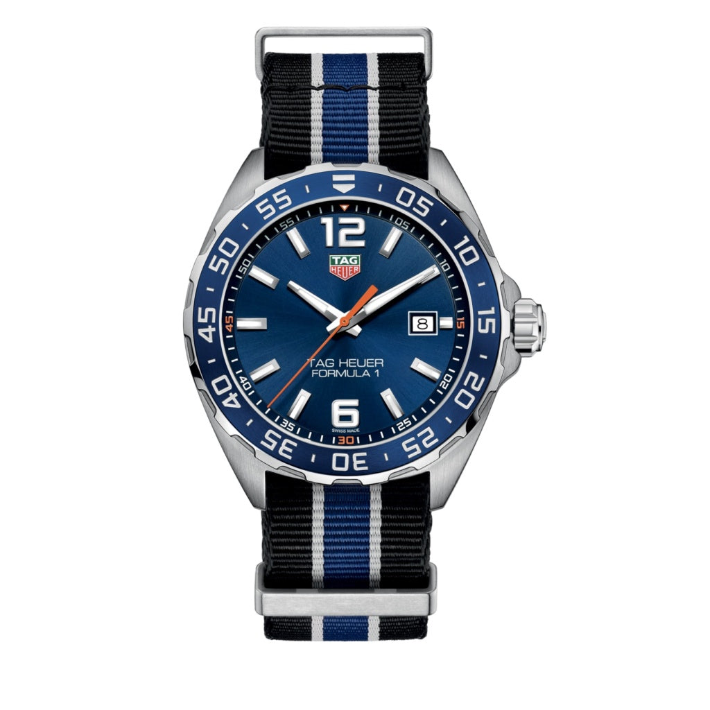 Tag Heuer Formula 1 Quartz Blue Dial Two Tone NATO Strap Watch for Men - WAZ1010.FC8197